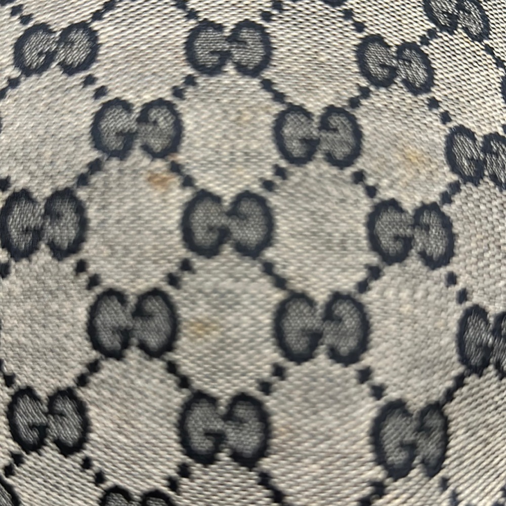 Gucci Signature Print Canvas Tote with red leather handles and trim. - Picture 5 of 17